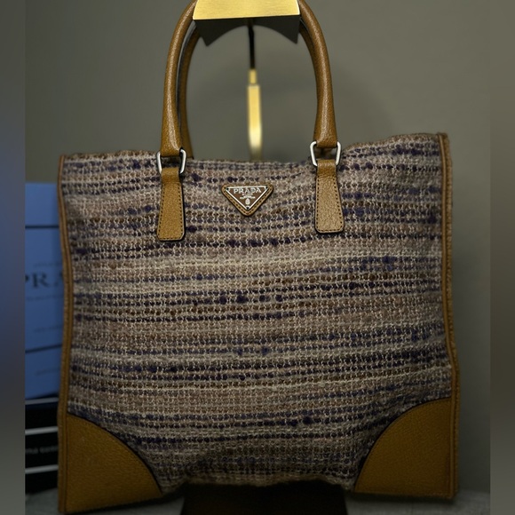 Vintage Prada Enameled Metal Triangle Tote with COA - Picture 2 of 12